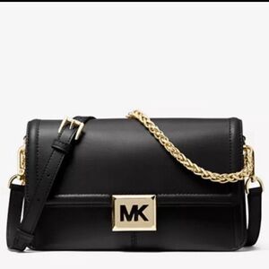 Michael Kors Sonia Medium Leather Shoulder Bag. Size 10.25”W X 5.75”H